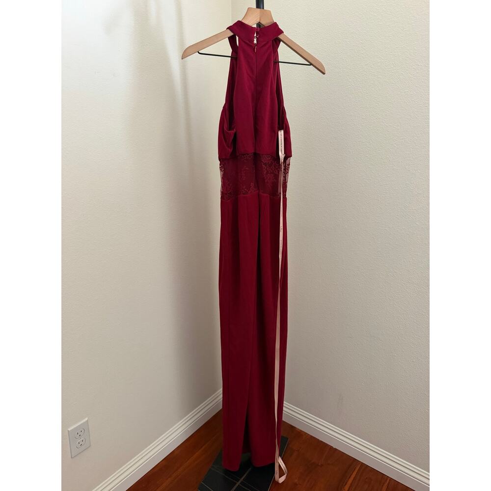 Lulus Vira Red Mock Neck Lace Cutout Maxi Dress sz S - Picture 5 of 6